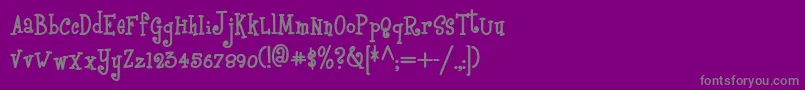 Czcionka Boyzrgrossnf – szare czcionki na fioletowym tle