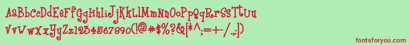 Boyzrgrossnf Font – Red Fonts on Green Background