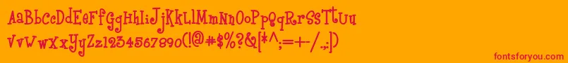 フォントBoyzrgrossnf – オレンジの背景に赤い文字
