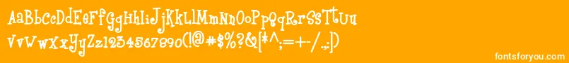 Boyzrgrossnf-Schriftart – Weiße Schriften auf orangefarbenem Hintergrund