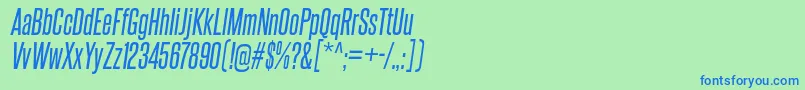SteelfishRgIt-fontti – siniset fontit vihreällä taustalla