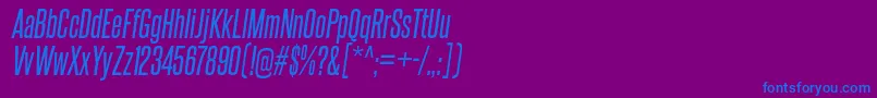 フォントSteelfishRgIt – 紫色の背景に青い文字