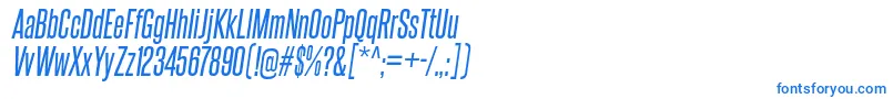 フォントSteelfishRgIt – 白い背景に青い文字
