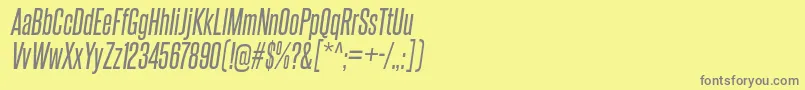 SteelfishRgIt-fontti – harmaat kirjasimet keltaisella taustalla
