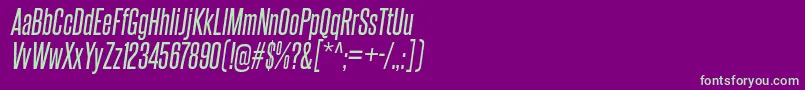 SteelfishRgIt-fontti – vihreät fontit violetilla taustalla