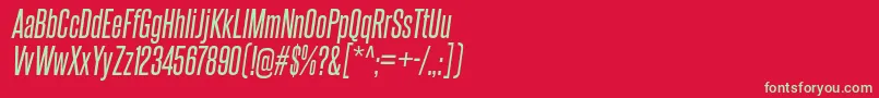 フォントSteelfishRgIt – 赤い背景に緑の文字