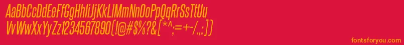 SteelfishRgIt-fontti – oranssit fontit punaisella taustalla