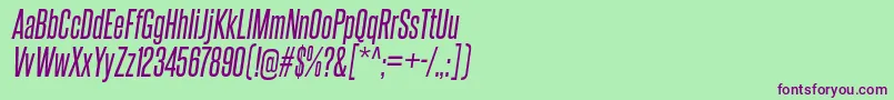 SteelfishRgIt-fontti – violetit fontit vihreällä taustalla