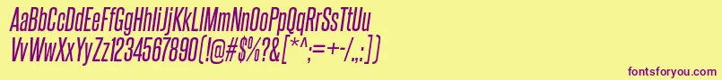 SteelfishRgIt-fontti – violetit fontit keltaisella taustalla