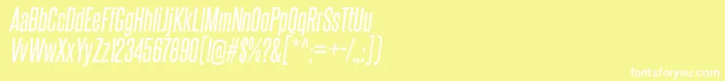 SteelfishRgIt-fontti – valkoiset fontit keltaisella taustalla