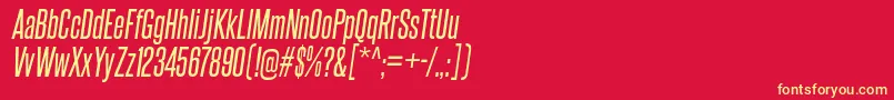 SteelfishRgIt-fontti – keltaiset fontit punaisella taustalla