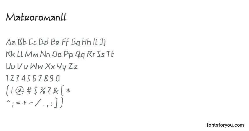 Шрифт Mateoromanll – алфавит, цифры, специальные символы