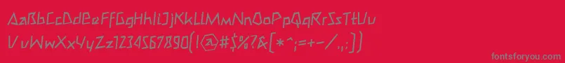 フォントMateoromanll – 赤い背景に灰色の文字