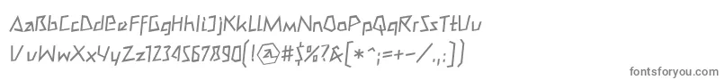 フォントMateoromanll – 白い背景に灰色の文字