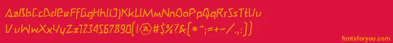 Mateoromanll-Schriftart – Orangefarbene Schriften auf rotem Hintergrund