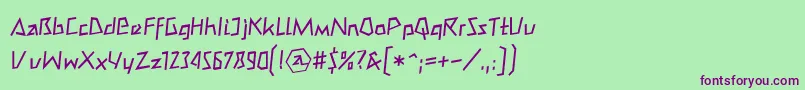 Шрифт Mateoromanll – фиолетовые шрифты на зелёном фоне
