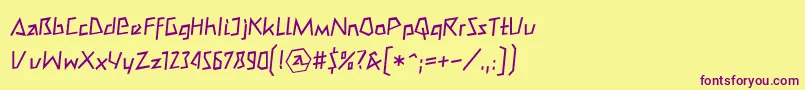 Шрифт Mateoromanll – фиолетовые шрифты на жёлтом фоне