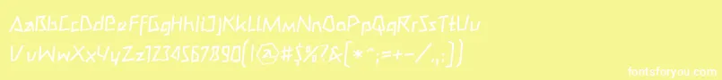 Шрифт Mateoromanll – белые шрифты на жёлтом фоне