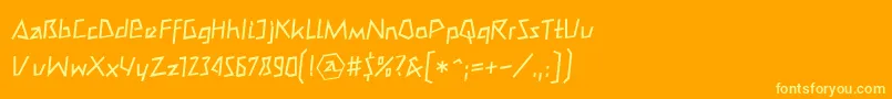 Mateoromanll-Schriftart – Gelbe Schriften auf orangefarbenem Hintergrund