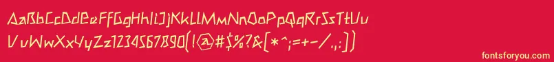 Mateoromanll-fontti – keltaiset fontit punaisella taustalla