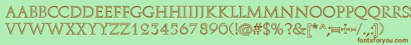 RomanStonecut Font – Brown Fonts on Green Background