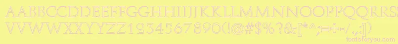 RomanStonecut Font – Pink Fonts on Yellow Background