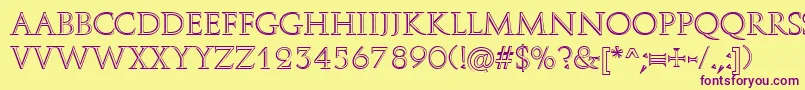 RomanStonecut Font – Purple Fonts on Yellow Background