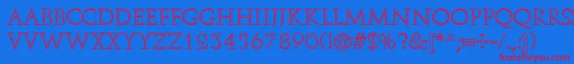 RomanStonecut Font – Red Fonts on Blue Background