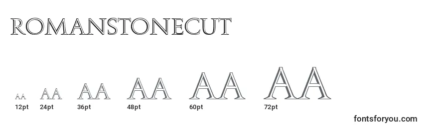 Размеры шрифта RomanStonecut