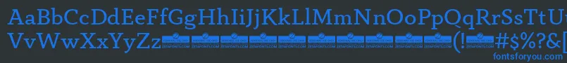 AnaphoraBookTrial-Schriftart – Blaue Schriften auf schwarzem Hintergrund