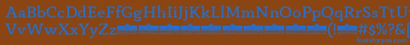 Шрифт AnaphoraBookTrial – синие шрифты на коричневом фоне