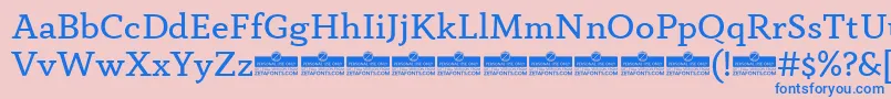 Шрифт AnaphoraBookTrial – синие шрифты на розовом фоне