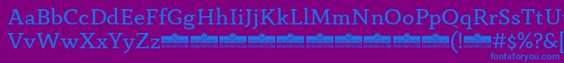Шрифт AnaphoraBookTrial – синие шрифты на фиолетовом фоне
