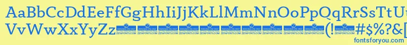 AnaphoraBookTrial Font – Blue Fonts on Yellow Background