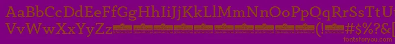 フォントAnaphoraBookTrial – 紫色の背景に茶色のフォント