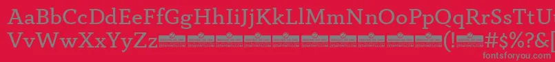 AnaphoraBookTrial-fontti – harmaat kirjasimet punaisella taustalla