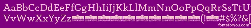 フォントAnaphoraBookTrial – 紫の背景にピンクのフォント
