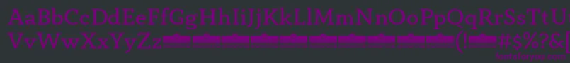 フォントAnaphoraBookTrial – 黒い背景に紫のフォント
