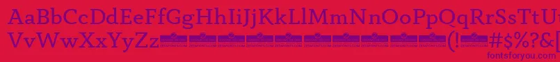 フォントAnaphoraBookTrial – 赤い背景に紫のフォント
