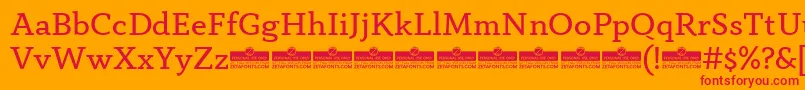 AnaphoraBookTrial-Schriftart – Rote Schriften auf orangefarbenem Hintergrund