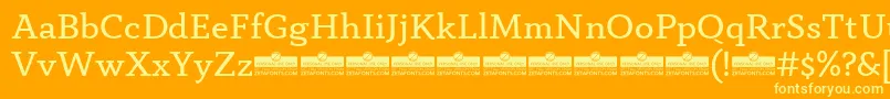 フォントAnaphoraBookTrial – オレンジの背景に黄色の文字