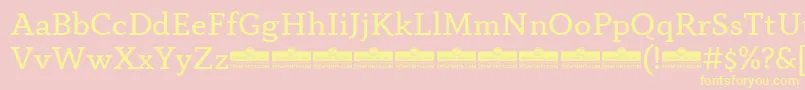 AnaphoraBookTrial-fontti – keltaiset fontit vaaleanpunaisella taustalla