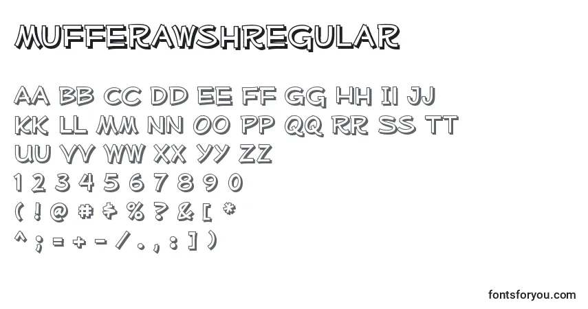 MufferawshRegularフォント–アルファベット、数字、特殊文字