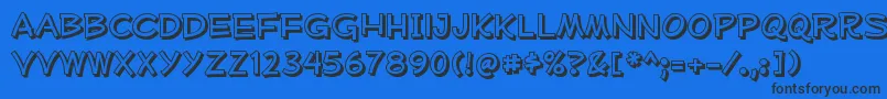 MufferawshRegular Font – Black Fonts on Blue Background