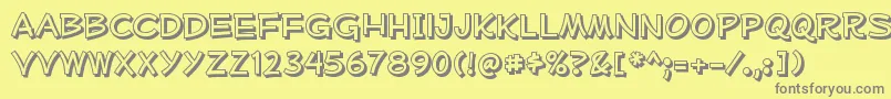 フォントMufferawshRegular – 黄色の背景に灰色の文字