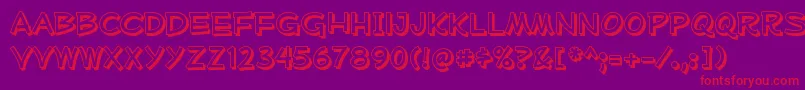 MufferawshRegular Font – Red Fonts on Purple Background