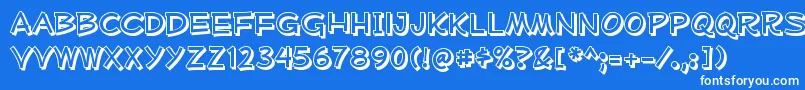 MufferawshRegular Font – White Fonts on Blue Background