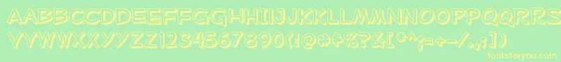 MufferawshRegular Font – Yellow Fonts on Green Background