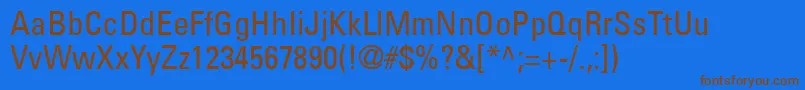 UniversLt57Condensed Font – Brown Fonts on Blue Background
