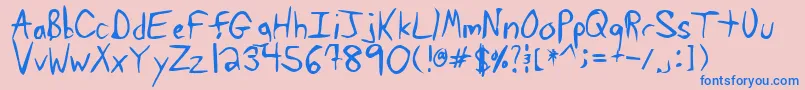 フォントTawab – ピンクの背景に青い文字